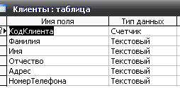 Рис. 2 Скачать базу данных (БД) «Строительный магазин» MS Access. Таблица "Клиенты"